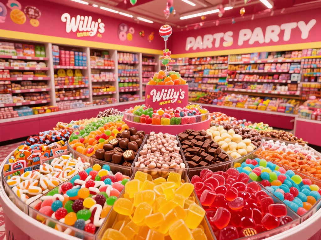 威利斯糖果派对的另一个亮点是它极其丰富的糖果种类，