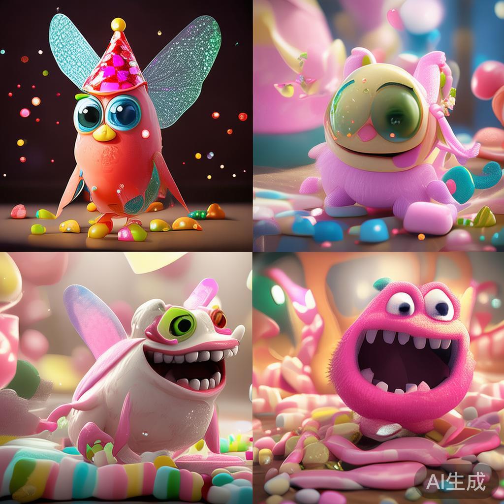 在糖果派对的精彩瞬间中，角色的设计也极具趣味性。无