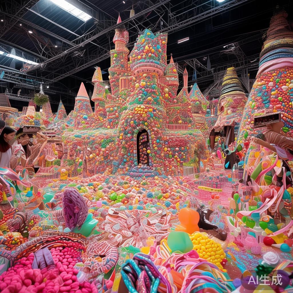 盛载惊喜与甜蜜的精彩纷呈威尼斯糖果派对狂欢盛会盛大开启 活动现场布满了由糖果元素组成的装置艺术。参加者可以
